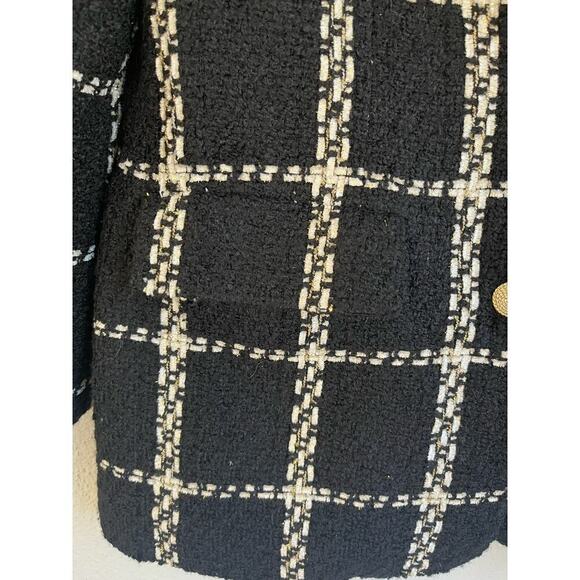 Anthropologie Endless Rose Woman Black Premium Plaid Oversize Tweed Bla… - Picture 6 of 12